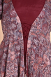 MAROON PRINTED DOLA SILK LONG DRESS