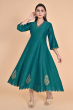  Green Exclusive Chanderi Long Kameez