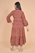 RUST AJRAK PRINTED LONG DRESS