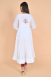 WHITE EMBROIDERED MASLIN LONG KAMEEZ