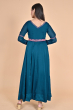 TEAL CHIFFON EMBROIDERED EXCLUSIVE LONG DRESS