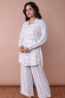 WHITE RAYON PRINTED CO ORD SET