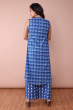 BLUE COTTON PRINTED PANT SET