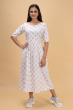 WHITE RAYON PRINTED LONG KAMEEZ