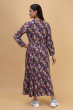 MULTICOLORED RAYON PRINTED LONG DRESS