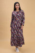 MULTICOLORED RAYON PRINTED LONG DRESS