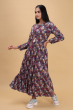 MULTICOLORED RAYON PRINTED LONG DRESS