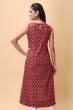 MAROON COTTON PRINTED LONG KAMEEZ