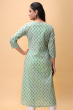 GREEN COTTON PRINTED LONG KAMEEZ