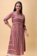 RED COTTON PRINTED LONG KAMEEZ