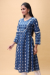 INDIGO COTTON PRINTED LONG KAMEEZ