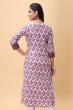 PURPLE COTTON PRINTED LONG KAMEEZ