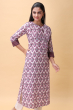 PURPLE COTTON PRINTED LONG KAMEEZ