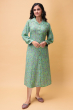 GREEN RAYON PRINTED LONG KAMEEZ