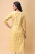 YELLOW COTTON PRINTED LONG KAMEEZ