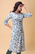 BLUE COTTON PRINTED LONG KAMEEZ