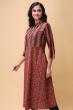 MAROON AJRAK PRINTED LONG KAMEEZ