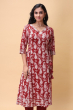 MAROON COTTON PRINTED LONG KAMEEZ