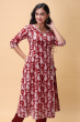 MAROON COTTON PRINTED LONG KAMEEZ