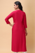 RED RAYON EMBROIDERED LONG KAMEEZ