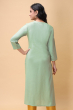 GREEN RAYON WOVEN LONG KAMEEZ