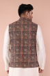 Black Ajrak Cotton Ethnic Jacket