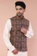 Black Ajrak Cotton Ethnic Jacket