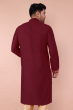  Maroon Cotton Slub Embroidered Long Kurta