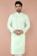 Light Green Linen Long Kurta