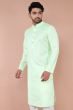 Light Green Linen Long Kurta