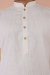 Cream Linen Long Kurta