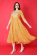 YELLOW MUSLIN EMBROIDERED EXCLUSIVE LONG DRESS