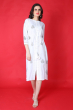 WHITE PRINTED COTTON LONG DRESS