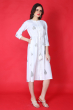 WHITE PRINTED COTTON LONG DRESS