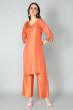 ORANGE DOLA SILK PANT SET