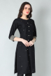 BLACK COTTON SLUB EXCLUSIVE LONG KAMEEZ