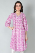 PURPLE COTTON PRINTED LONG KAMEEZ