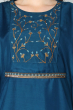 TEAL MUSLIN EMBROIDERED KAFTAN