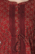 MAROON COTTON PRINTED LONG DRESS