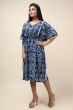 Blue Cotton Printed KAFTAN