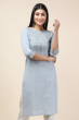 GREY COTTON LONG KAMEEZ