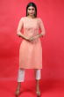 PEACH COTTON LONG KAMEEZ