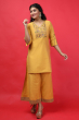 YELLOW COTTON SLUB SAHRARA SET