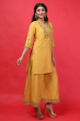 YELLOW COTTON SLUB SAHRARA SET