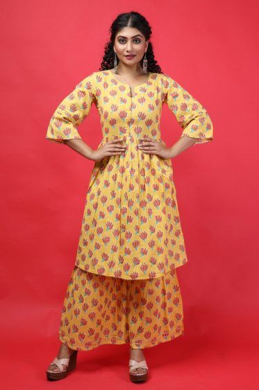 MULTICOLOUR COTTON PRINT PATIALA SET