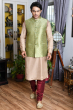 GREEN JUTE LINEN ETHNIC JACKET