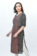  Black Cotton Ajrak Print Long Kameez