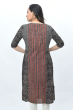  Black Cotton Ajrak Print Long Kameez