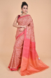 RUST TUSSAR PRINTED SAREE