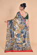 BEIGE MUNGA TUSSAR PRINTED SAREE